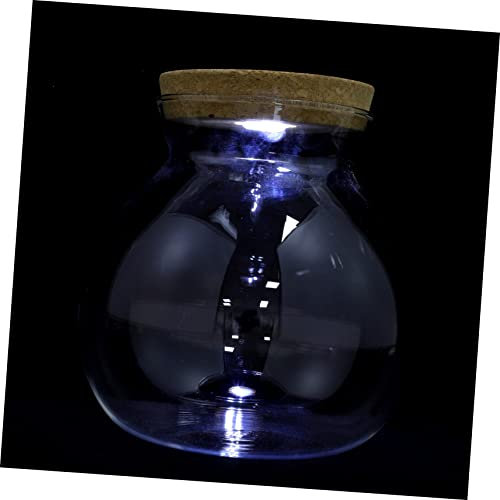 FONDOTIN Terrarium Led Flasche Mit Aquariumbeleuchtung Mikro-landschaftsflasche Aus Borosilikatglas Dekorative Glasvase Für Wohndekor Für DIY Projekte Mit Pflanzen Und