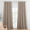 PONY DANCE Rideaux Occultants - Rideau Thermique Anti Froid à Oeillets de Fenêtre Tissu Opaque Lumineux Bloquer Isolation du Chaud pour Chambre Salon, 132x240 cm, Taupe Clair, Lot de 2