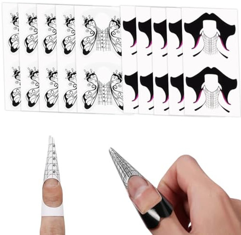 200 pack, plantillas para uñas de gel, autoadhesivas, extensión de uñas para nail art