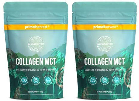 Primal Harvest® Collagen MCT Pulver (60 Portionen) - Bioaktives Premium Collagen Complex - nachhaltige Grasfütterung - Kollagen Hydrolysat - Kokosnussölpulver- Geschmacksneutral- optimale Löslichkeit