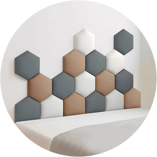 Panneaux muraux rembourrés Anti-Collision de 3 cm d'épaisseur, à décoller et à Coller, Rembourrage Mural Hexagonal en Tissu résistant aux Rayures, tête de lit, décoration Murale de
