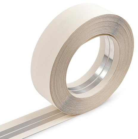 ROLLINGDOG Nastro angolare rinforzato per cartongesso, 5,1 cm x 98,4 m, nastro per cartongesso senza lato adesivo, perline angolari interne esterne con metallo per riparazione crepe da parete