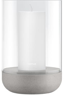 blomus Windlicht -Calma- | Farbe Satellite | Größe L | (exkl. Kerze) | Aus Polyresin und Glas; Für stimmungsvolles Kerzenlicht; Ø 15 x H 22,6 cm