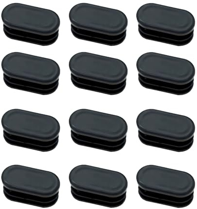 Stuhlbeinkappen Oval, Schutz- & Fußkappen für Gartenstühle, Ovalle Stuhlbeinkappen Outdoor 20x40mm, Lamellenstopfen, Stuhlbein Stopfen, Rohrstopfen Stopfen, Ovalle Stuhlbeinabdeckungen (12pcs)