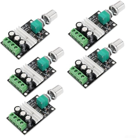 Modelleisenbahn Geschwindigkeitsregler 5 Pack für DC Motordrehzahlregler 6V-28V 3A - Kompakte Größe mit eingebautem Schalter für Gaugemaster und andere Gleichstrommotoren