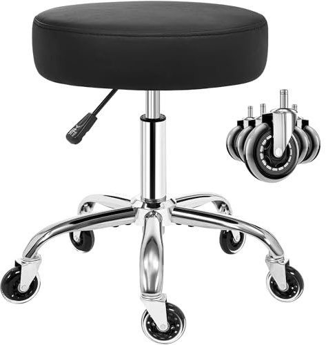 ANWBROAD Taburete con Ruedas,Taburete Giratoria de 360°,Regulable en Altura