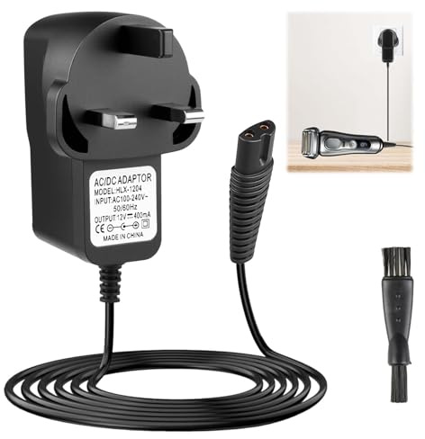 12V for Braun Shaver Charger Cable Series 1 3 5 9 7 Beard Trimmer, Electric Razor Charger Replacement Power Cord for Epilator Silk-Epil 9 7 5 3040S 7220 5544 5409 5377 3 Pin Charging UK Plug(1.5m)