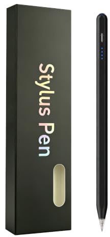 Stylet pour Apple iPad Pro 11/10/9/8/7/6 Gen (2018-2026), Stylet à Pointe Fine de 1mm pour iPad Air 3/4/5/M2/M3/M4, Mini 5/6/7 Gen, Charge Rapide, Pression d'Inclinaison (Black)