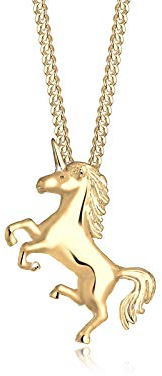 Elli Halskette Damen Einhorn Unicorn Magic in 925 Sterling Silber Vergoldet