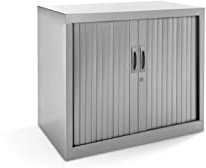 Rocada | Armario Metálico | Armario archivador Muebles Oficina | Puertas de persiana y Estantes de Altura Ajustable| Armarios con Cerradura | 80x45x70 cm - Gris
