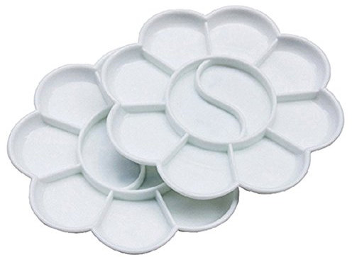 5 pcs 10-Slot Forme de fleur Art bac à peinture Palette de l'artiste Plastique aquarelle bac à peinture palet de voyage