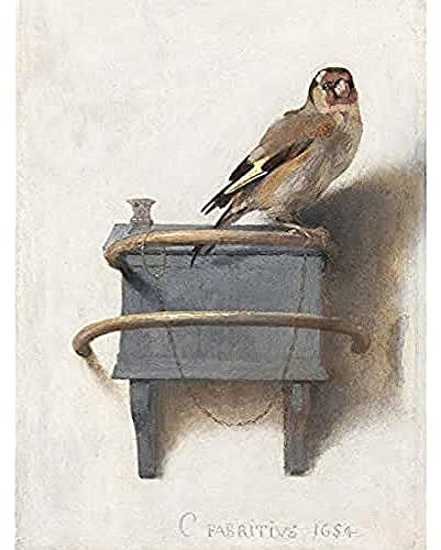Fine Art Prints Fabritius The Goldfinch Bird Animal Nature Painting Unframed Wall Art Print Poster Home Decor Premium,16 x 12 inches