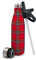 NERTHUS Termo Doble Pared para Frios Y Calientes Diseño Cuadors Escoceses Rojos de Acero Inoxidable con Tapon Pajita, Rojo Escoces, 500 ml