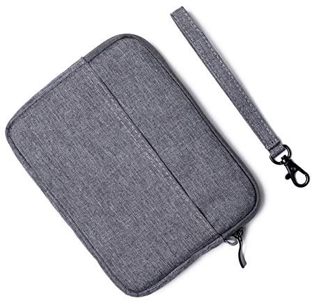 GUOCU eBook Reader Tasche aus Neopren mit Reißverschluss - Größe 6 Zoll für Tolino eReader Modelle，Dunkelgrau,6(14X18.5X2cm)
