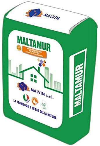 Malvin Maltamur - Malta Premiscelata per Muratura a Base di Leganti Idraulici per la Costruzione di Murature Interne ed Esterne - n°1 sacco Kg 25