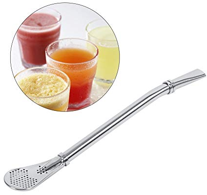 Yerba Mate Bombilla Gourd Drinking Filter Straws - Drinking Spoon Loose Leaf Tea Infuser Barware Strainer Stirring Straws for Mate Gourd Drinking,8.5'' Long (22 Cm)