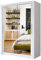 A.C. Milan Modern Double Mirror sliding door wardrobe with LED Light Width 100cm/120cm/150cm/180cm/203cm/250cm (150, White)
