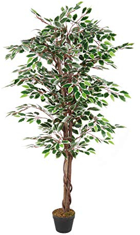 Kunstpflanze BENJAMINI im Blumentopf - 160 cm - Deko Pflanze Zimmerpflanze künstlich Kunstbaum