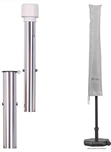 Schneider Bodenhülse für Sonnenschirme & Schutzhülle für Sonnenschirme, Silbergrau, bis ca. 400 cm Ø