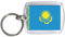 Fan-O-Menal Schlüsselanhänger aus Kunststoff mit Länderfahnen - Schlüsselbund - Anhänger mit Schlüsselring Gr. ca. 4 x 5 cm - Länderflagge beidseitig - Keyholder - Banner - Kasachstan