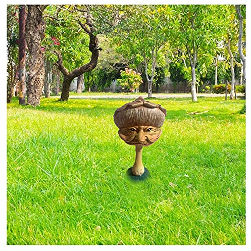 Harz Lustige Menschliche Gesicht Pilz Garten Statue, Miniatur Glückliche Pilze Mann Gesicht Garten Skulptur Gartenzwerge Lustig Für Außen, Garten Statue Gartenfigur Pilzverzierungen Ornamente Dekor