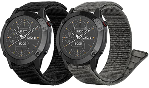 Fenix 6X Loop Armband, für Fenix 8 51 mm, Fenix 7X/Fenix 6X pro/Fenix 6X Sapphire/Fenix 5X /Fenix 5X plus/Fenix 3/ Enduro/Descent Mk1 Mk2 Mk2i 26mm Nylon Sportarmband Uhr Ersatzarmband