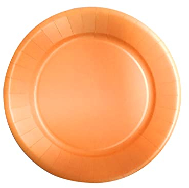 LE NAPPAGE ARTS DE LA TABLE 20 assiettes en carton compostable diamètre 23 cm 100% Nature Orange