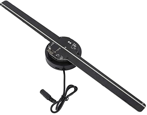 Ventilateur D'hologramme 3D, Projecteur WiFi à Projection Holographique avec 224 Perles Lumineuses LED 42 Cm Lecteur de Publicité 3D, pour les Panneaux Publicitaires de Barre de Fête de Magasin(EU)