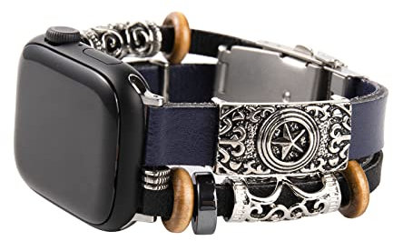 BOVIPO Kompatibel mit Apple Watch-Armband, 45 mm, 44 mm, 42 mm, 41 mm, 40 mm, 38 mm, 49 mm, Zubehör für iWatch Serie 8/7/SE/6/6/5/5/5/4/3/3/2/2/1/Ultra (Blau-X , 38/40/41 mm)