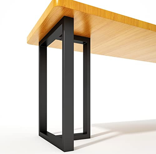 Luffioner Pieds de Table en métal - Pieds de Table de Rechange Robustes en Tube carré pour Table Basse, Table à Manger, Table d'appoint (71,1 x 45 cm, Forme en T)