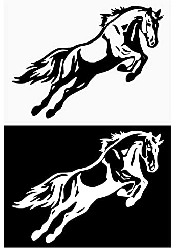 GORGECRAFT 4Pcs 2 Colors Horse Car Stickers Reflective Protective Automatic Decal Waterproof Vinyl Window Saftety Warning Sign Sticker for Motorcycle Auto Car Truck Side Door Bumper Laptop Wall Decor