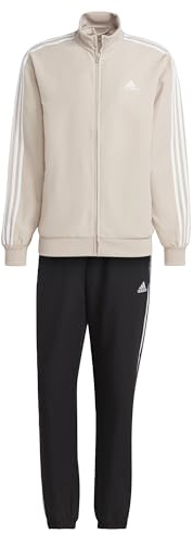 adidas Uomo 3-Stripes Woven Track Suit, Wonder Taupe / Black, XL