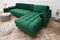 Ecksofa 260cm Ottomane beidseitig Comfort grün Samt Federkern Design Elegant 3er-Sofa Lounge
