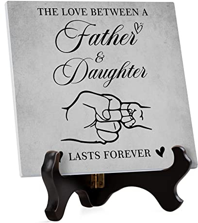 Fathers Day Best Gift for Dad - Acrylic Plaque Stand, Dad Birthday Gifts from Daughter, Retirement, Thanksgiving Gifts Presents for Daddy, New Dad, Stepdad, Father in Law, Grandpa, Men