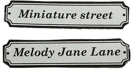 Melody Jane Dolls House Street Road Sign Vintage Black & White Miniature 1:12 Printed Card