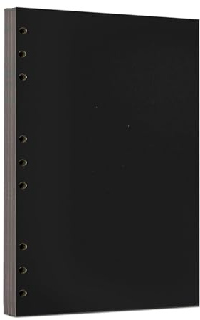 Zelten Loose Leaf Punched Paper Refills Paper for 6 Hole Binder Personal Organizer Diary Notebook Refillable Planner (Black Cardstock,B5/9 Hole)