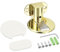 uxcell Magnetic Door Stopper, Adjustable Door Stops Door Catch Magnets Floor Door Holder with Self Adhesive and Screws, Gold Tone