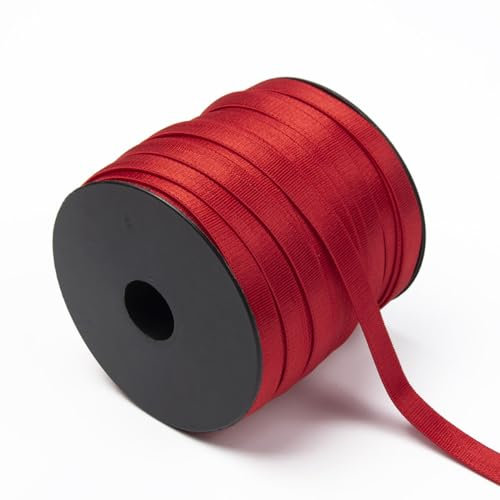 10m 15mm Breit Elastisches Band,Gummiband zum Nähen,Gummilitze Elastisches Zum Nähen,Elastic Band Elastisches Farbband für DIY Handwerk Basteln Unterwäsche BH-Träger Kleidung Gürtel,Rot