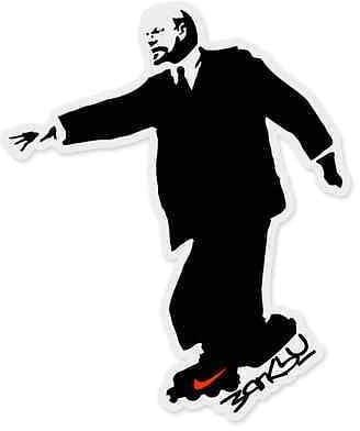 WildeBabsKLBT Banksy Lenin Rollerskating car K704 Hochwertiger Premium Auto-Aufkleber Sticker Decal Autoaufkleber Aufkleber-Folie 12cm