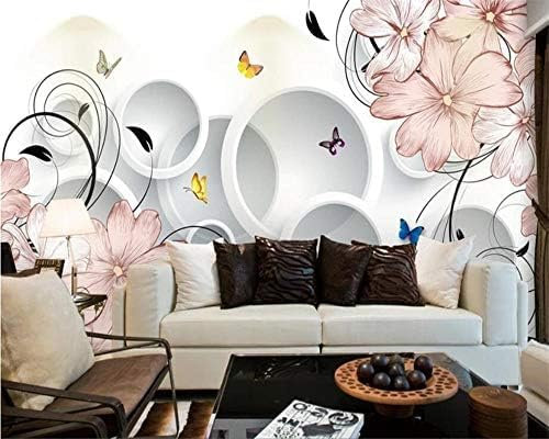3D Tapete Wandbild Blume Fantasie Abstrakt 3D Kreis Tv Hintergrundtapete Heimdekoration Tapeten Wohnkultur Fototapete 3D Effekt Wohnzimmer Schlafzimmer Kinderzimmer-430cm×300cm