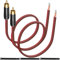 MKBKLLJY 2Pcs RCA to Bare Wire Speaker Cable 2FT/61CM 16AWG Positive Red Wire Marking Pure Copper Shell Gold Plated Plug Corrosion Resistance with Cable Ties for Direct Connect Speakers and DIY Plugs