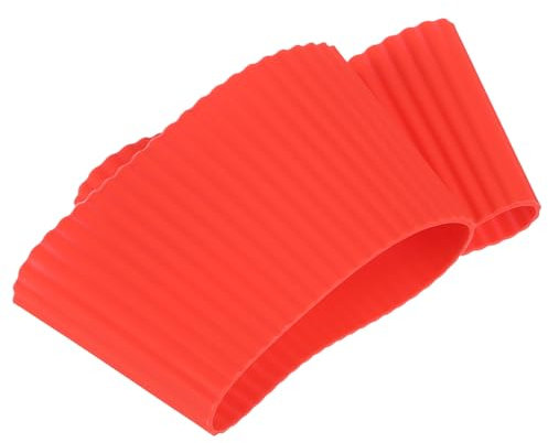 sourcing map 2Pcs 3.54 Silicone Cup Sleeves, Nonslip Mug Cup Sleeve for Coffee, Heat Resistant Mug Covers Insulated Protector, Red