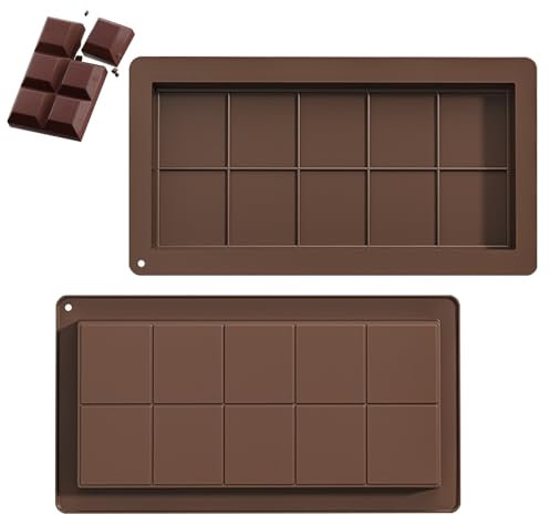 2 PCS Moule à Tablette en Silicone, Sans BPA, Anti-Adhésifs de Qualité Alimentaire Pour Chocolat, Praline et Bonbons (A)