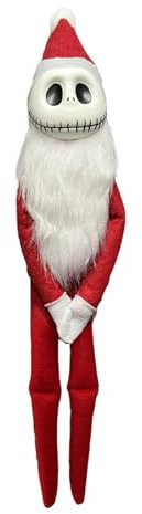 Claofoc Jack Plüschpuppe Horror Christmas Plüschtiere Santa Jack Skelett Weihnachtselfenpuppe für Weihnachts Dekoration (G)