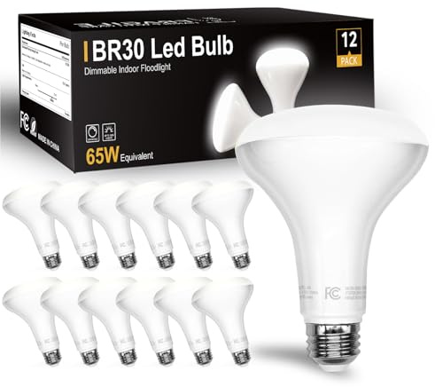 DAYBETTER BR30 LED Light Bulbs Indoor Flood Light, 5000K Daylight White LED Bulb 65W Equivalent, Dimmable, E26 Base, 800LM, Recessed Can Bulb for Living Room Bedroom Dining Room Bathroom, 12Pack