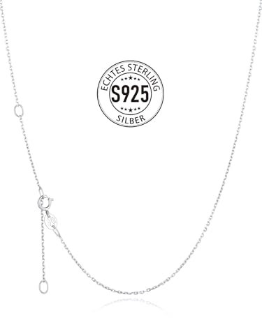 Silvora Einfache Silberkette Damen 925 ohne Anhänger Panzerkett 1.1mm breit Halskette Damen Silber 925 Gliederkette 55cm+5cm lang Silberne Kette für Damen Frauen