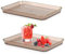 imposyu 2 Stück Tablett Kunststoff Rechteckig Küchentablett Wiederverwendbar rutschfest Serviertablett Groß für Kaffee Frucht Dessert Teetasse Snacks (31 x 21 cm, Grau)