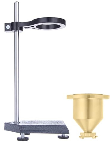 QUTBAG Desktop Paint Flow Rate Cup, Immersion Brass Viscosity Cup with Stopwatch & Adjustable Stand Height, for Test Viscosity of Inks & Coatings & Paints
