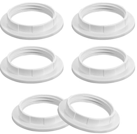Giantree 6 Stück Lampenschirm Ring Konverter, Schraubring für Lampenschirm, Kunststoff Lampenschirm Ring Kragen Ring für Lampenschirm für Lampenschirm Halterung Tischlampe Deckenleuchten (weiß)