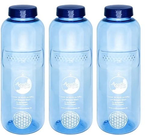 3er Set Acala Trinkflasche Grip 0,75 L aus Tritan | BPA-frei | Mit Blume des Lebens